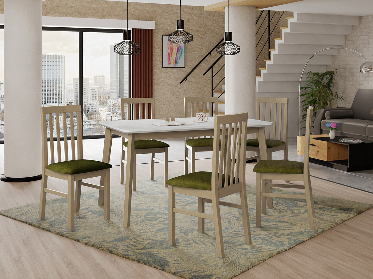 Conjunto para refeições Victorville 267 (Carvalho sonoma)