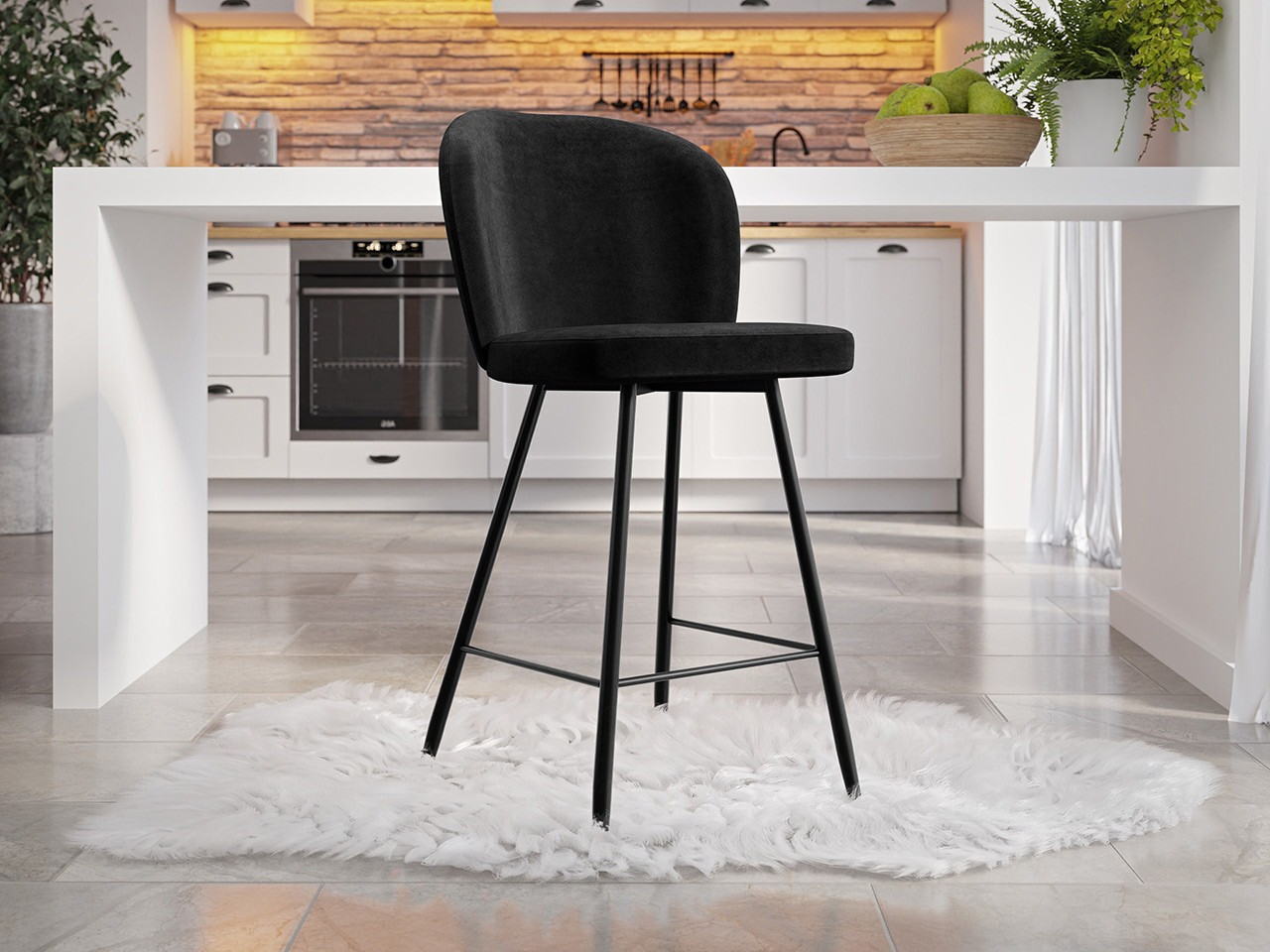 Banco de bar Jackson 101 (Preto + Magic Velvet 2219)