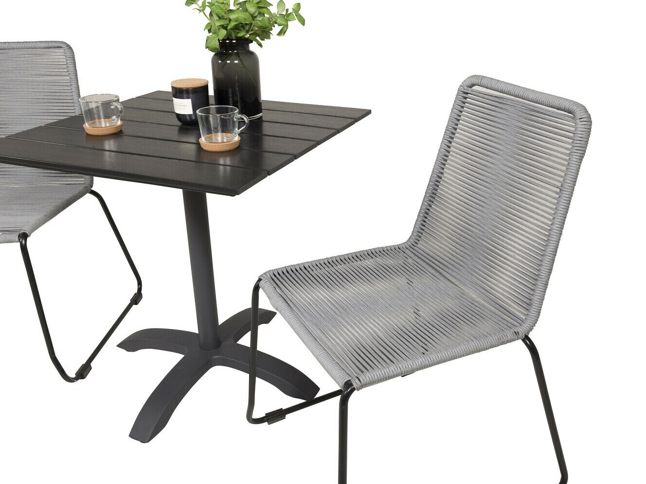 Conjunto para varanda Dallas 2184 (Cinzento + Preto)