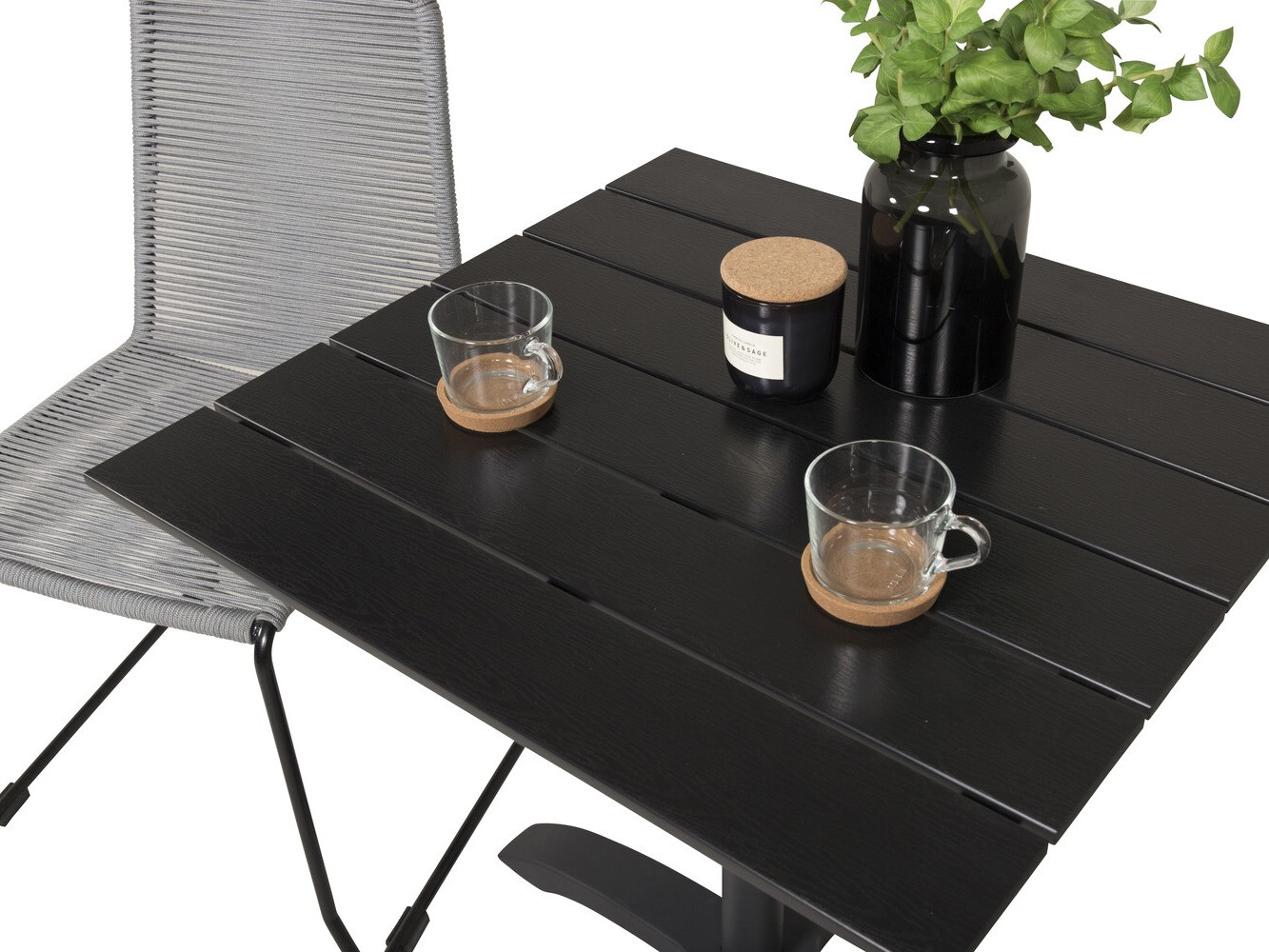 Conjunto para varanda Dallas 2184 (Cinzento + Preto)