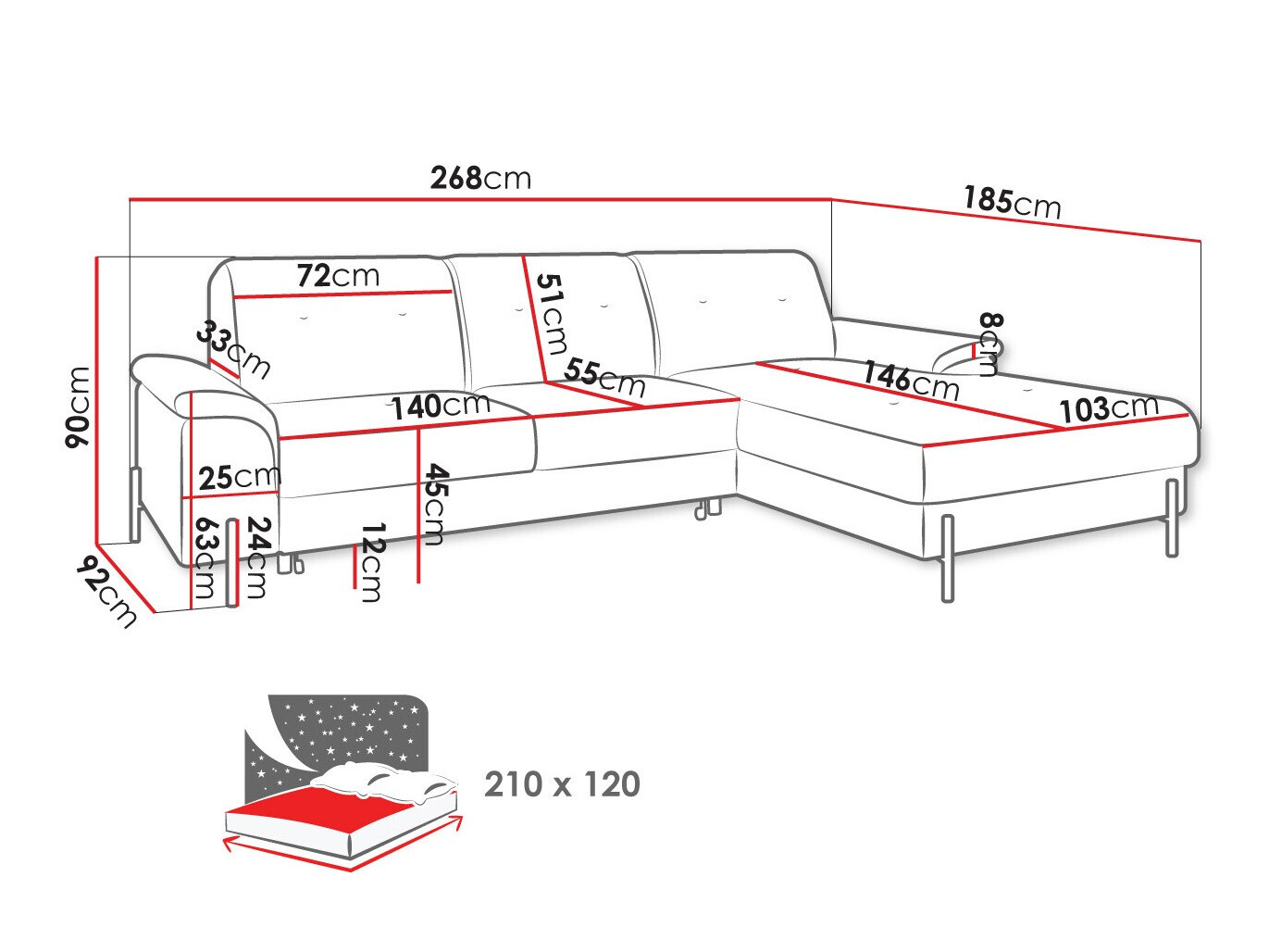 Sofá de canto Comfivo 133 (Uttario Velvet 2951)