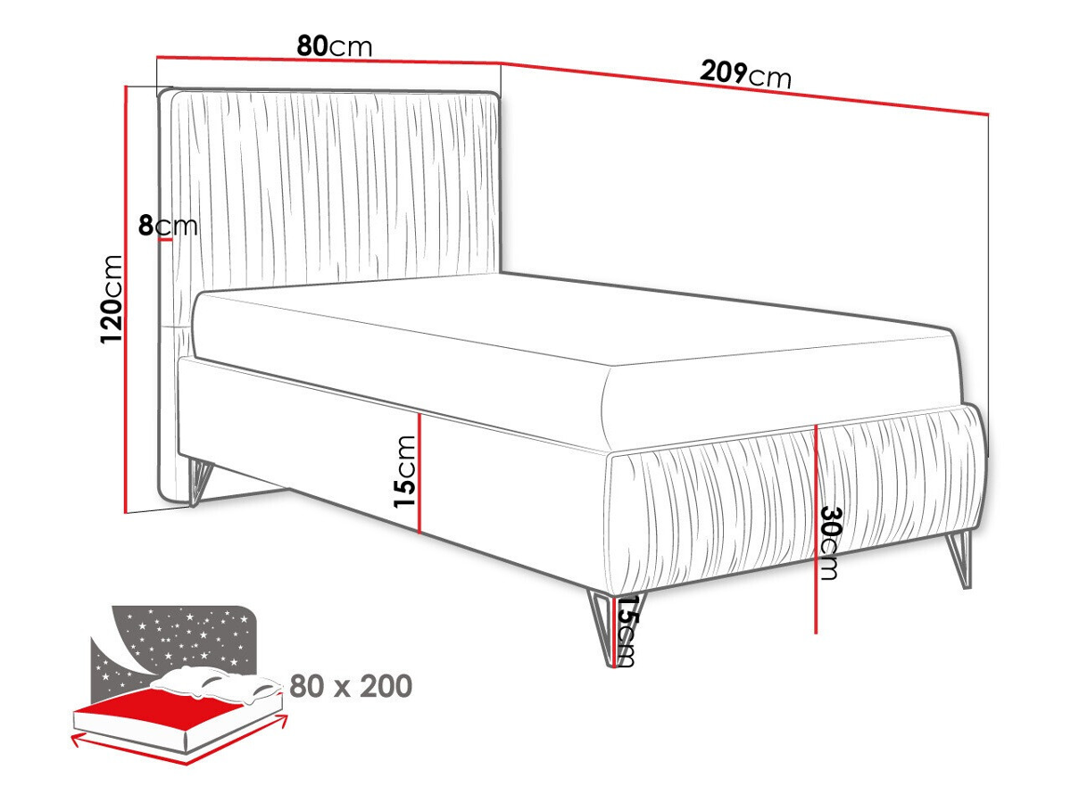 Cama continental Logan 112 (Amor Velvet 4321)
