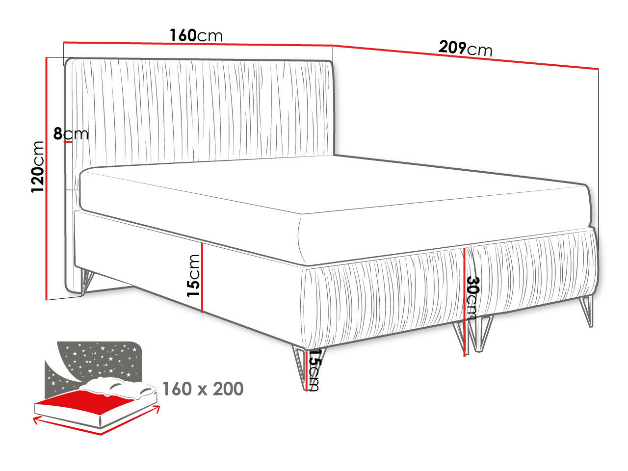 Cama continental Logan 112 (Amor Velvet 4311)