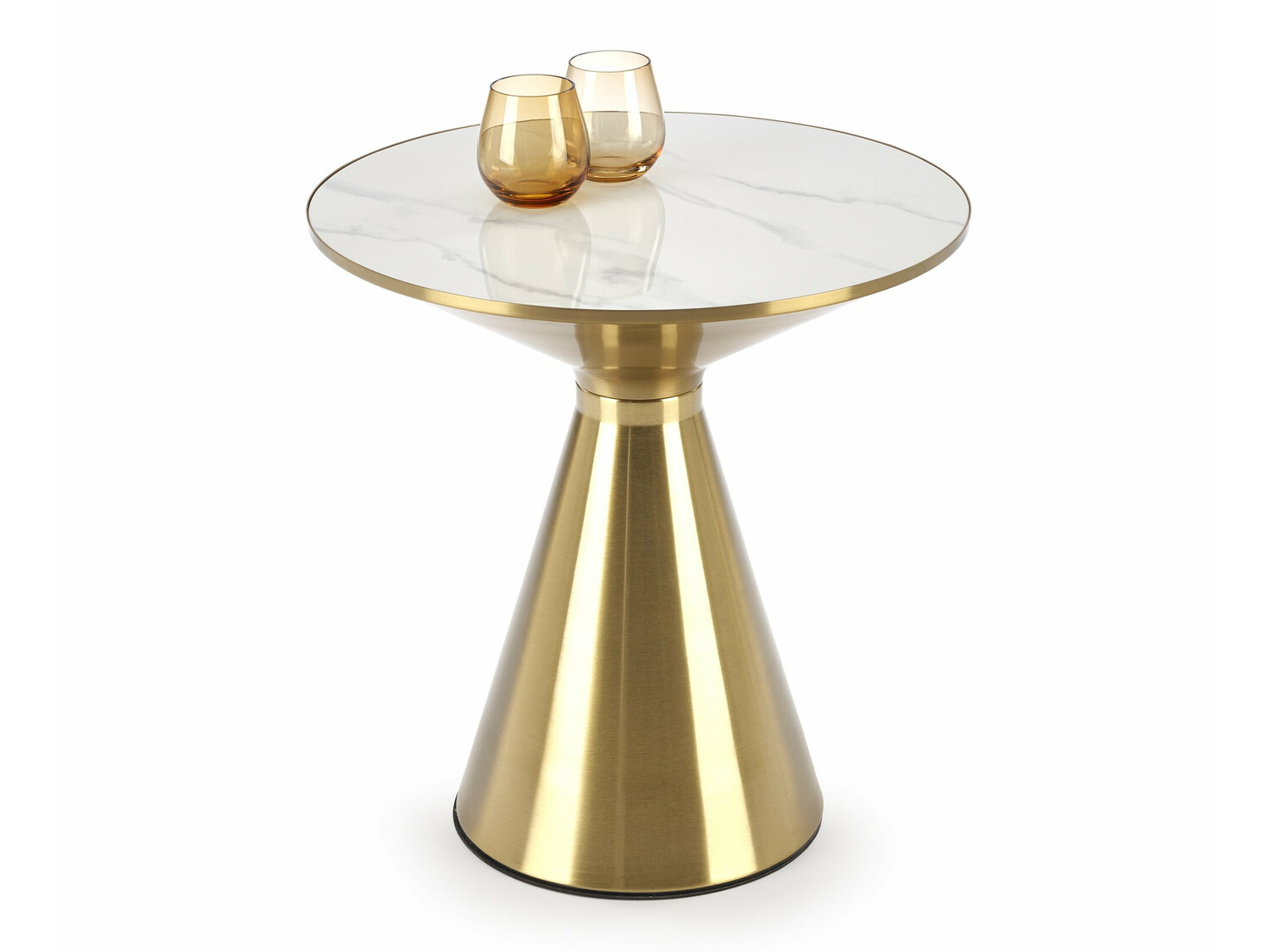 Mesa de centro Houston 1553 (Dourado + Marmore branco)