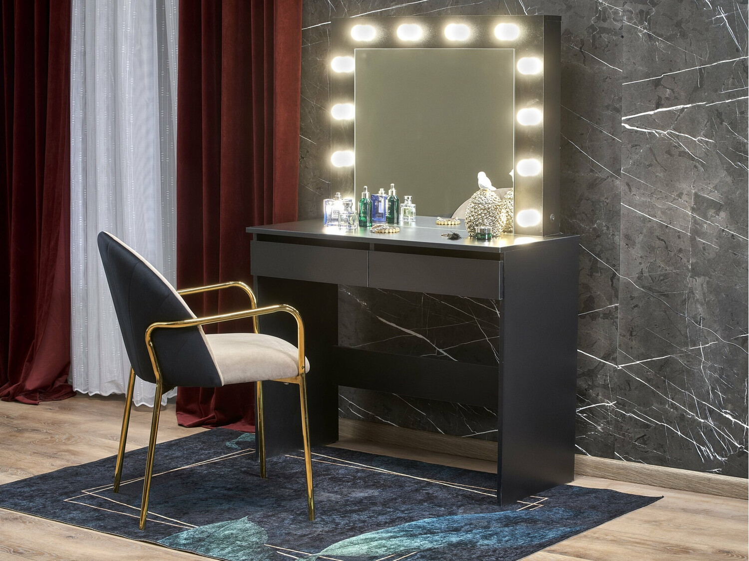 Toucador Houston Gaudium (Preto)