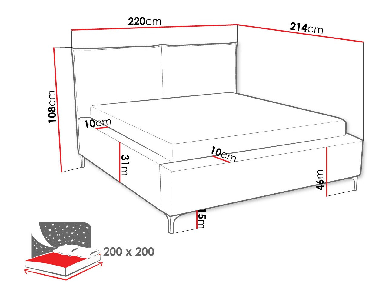 Cama Clovis 113 (Poso 110)