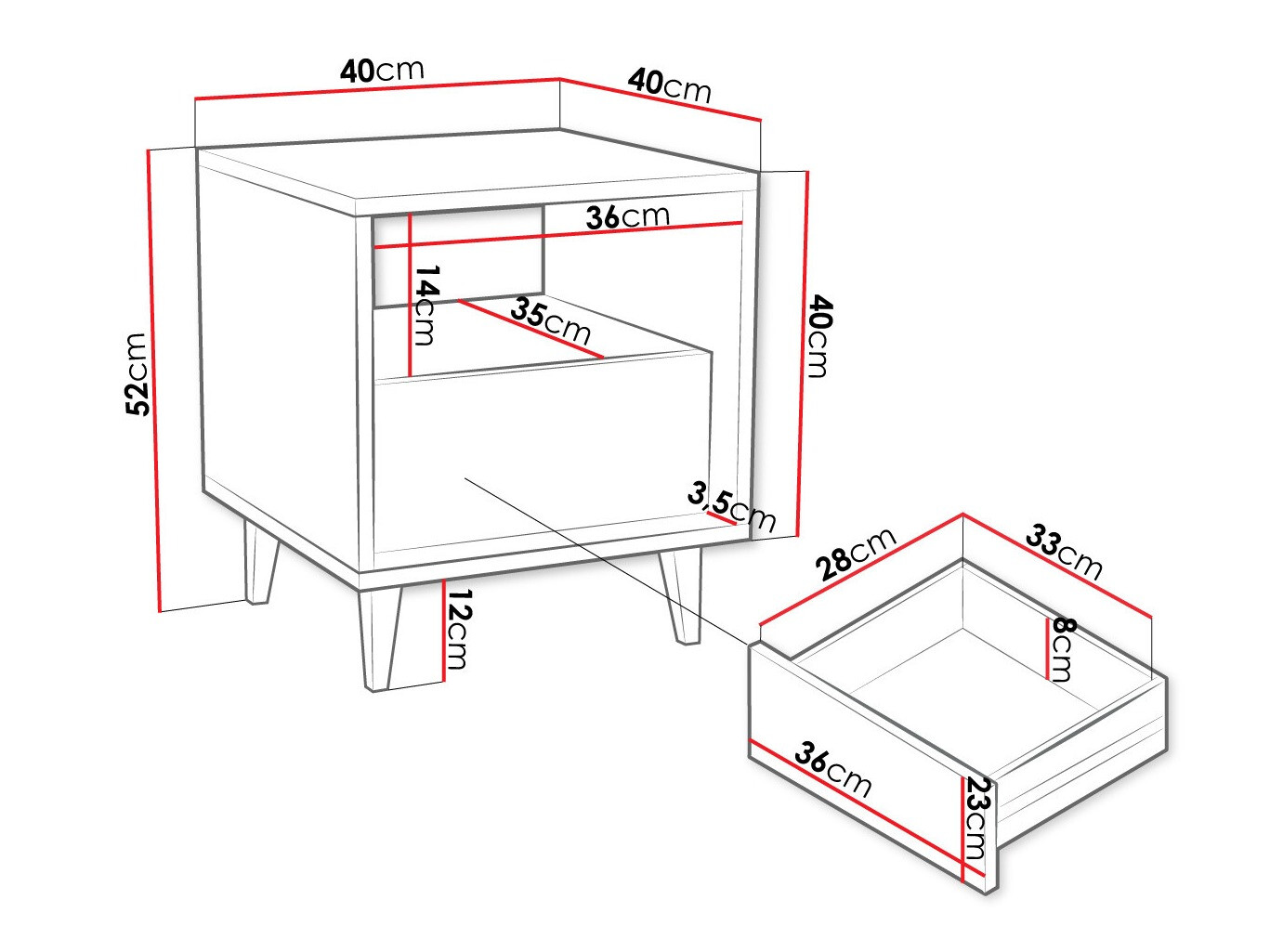 Mesa de cabeceira Comfivo Romtori