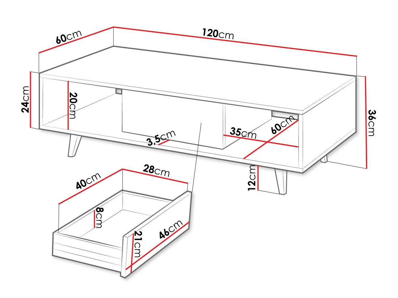Mesa de centro Comfivo Romtori 104