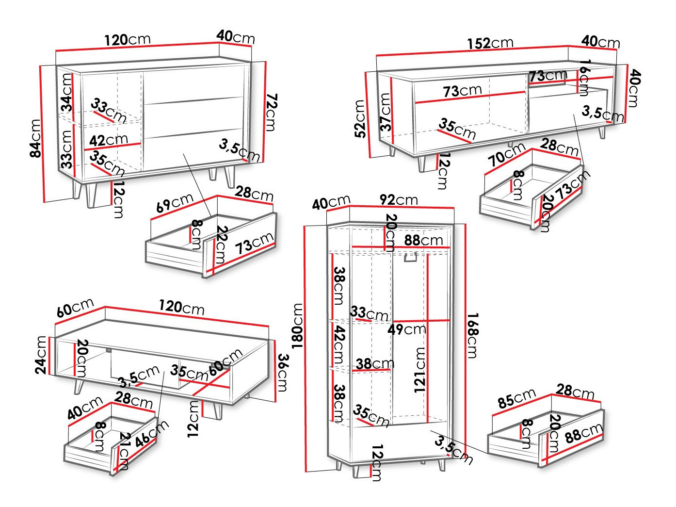 Conjunto para sala de estar Comfivo Romtori I
