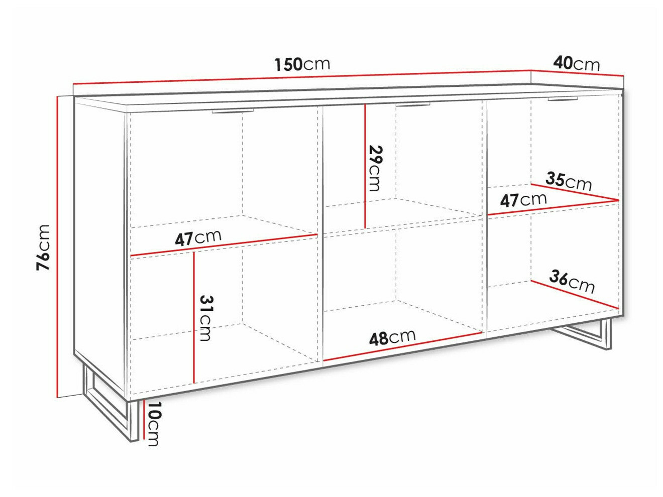 Aparador Sarasota 178 (Verde + Preto)
