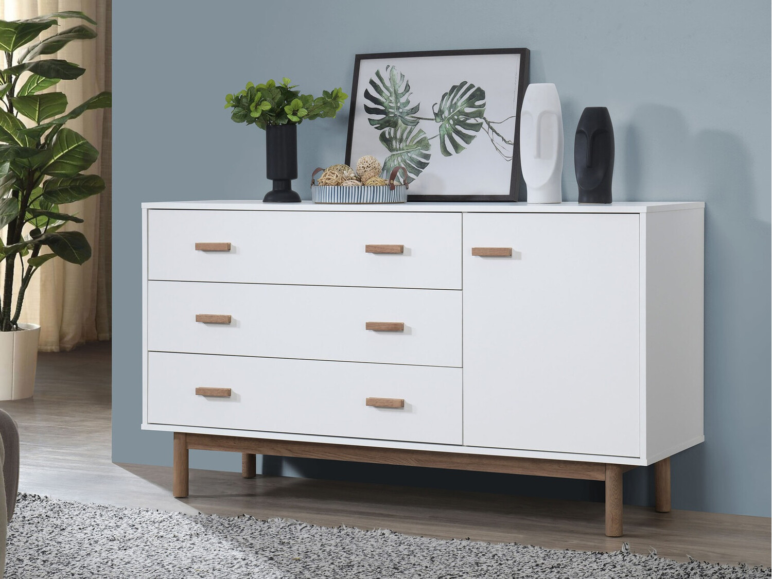 Cómoda Nolcalu 100 (Branco + Carvalho)