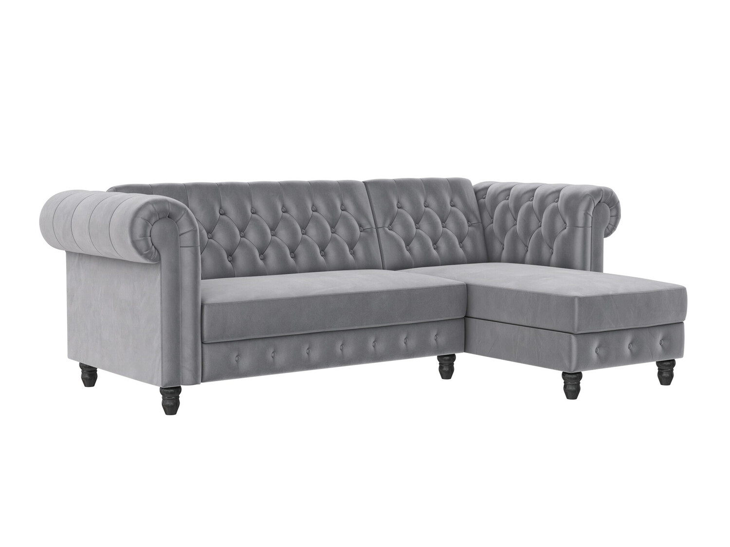 Chesterfield sofá de canto Tulsa 622 (Cinzento claro)