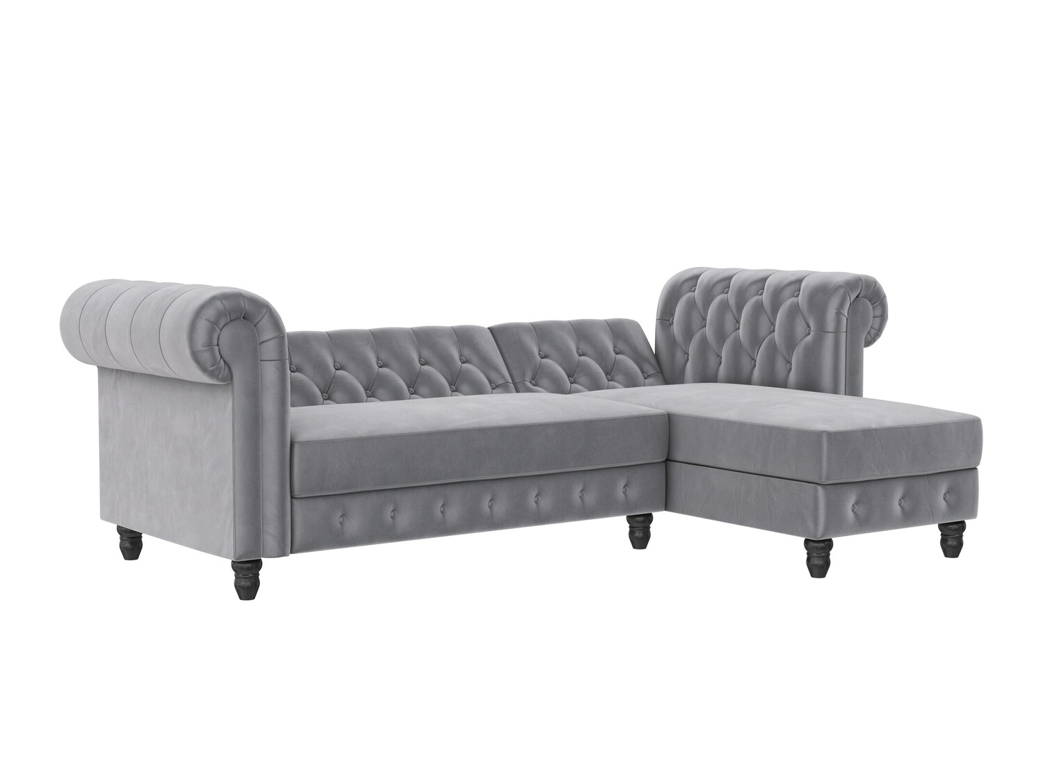 Chesterfield sofá de canto Tulsa 622 (Cinzento claro)