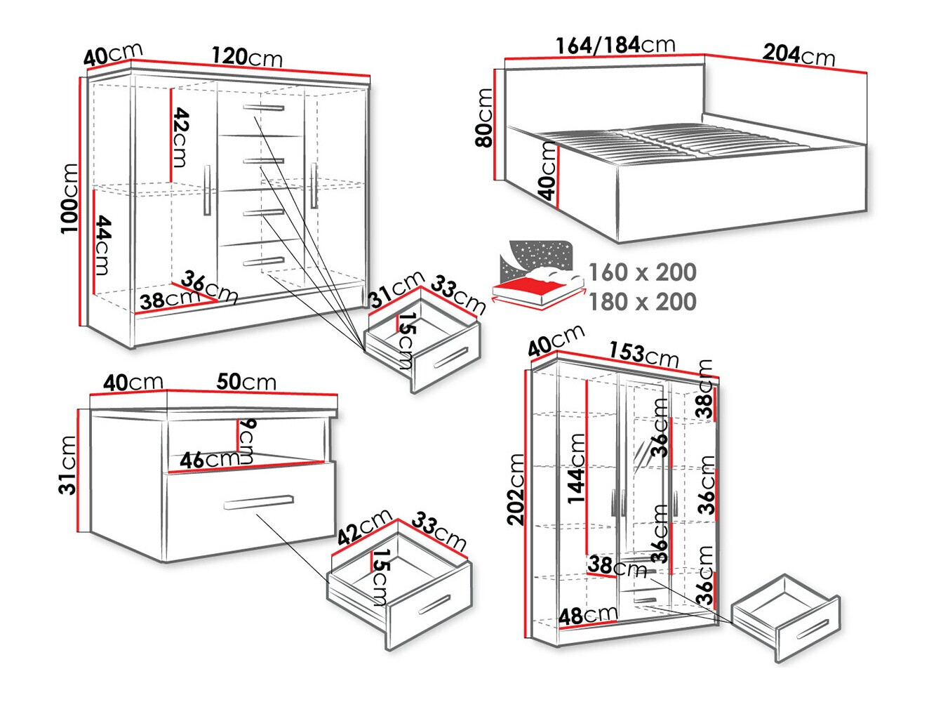 Conjunto para quarto Comfivo Pastor
