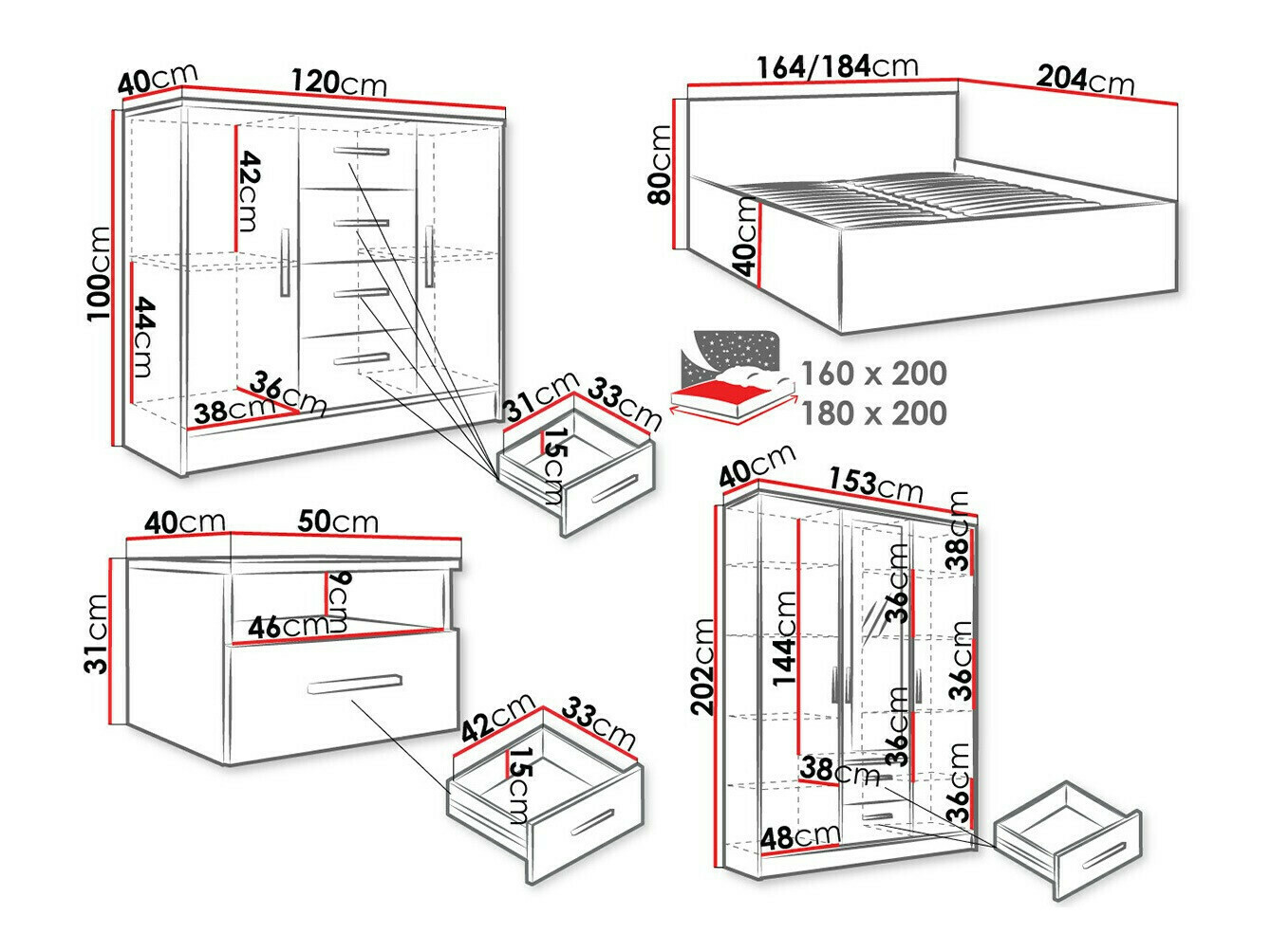 Conjunto para quarto Comfivo Pastor