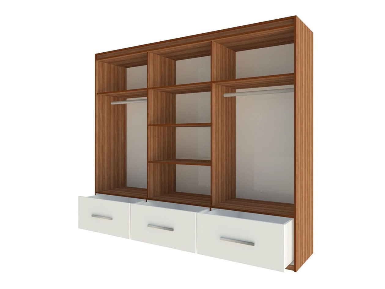 Roupeiro Honolulu 202 (Branco brilhante + Ameixa)