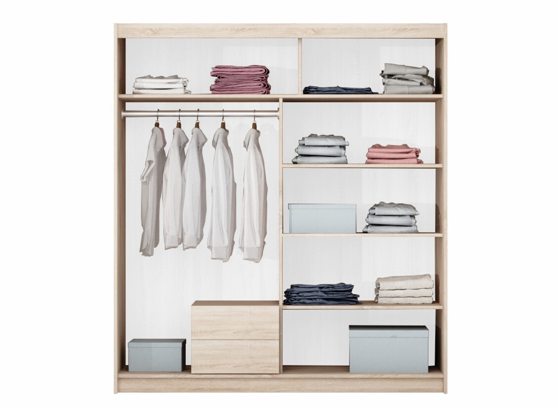 Roupeiro Honolulu 205 (Carvalho sonoma + Preto)