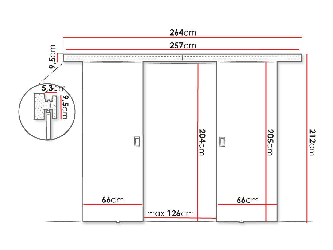 Porta de correr Dover 198 (Branco)