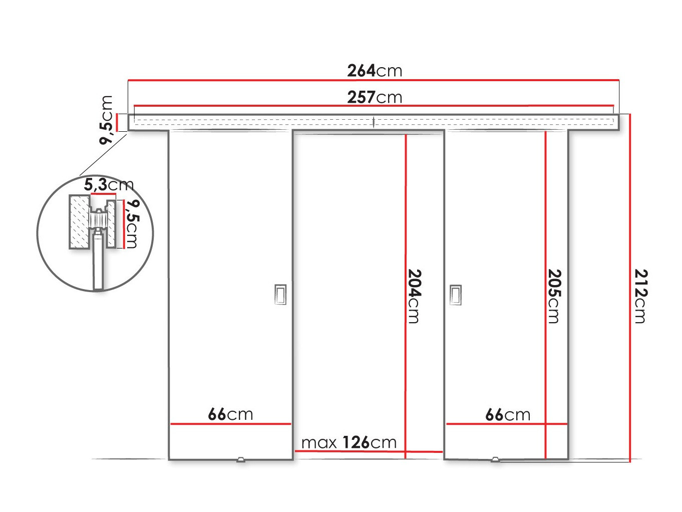 Porta de correr Dover 198 (Carvalho sonoma)