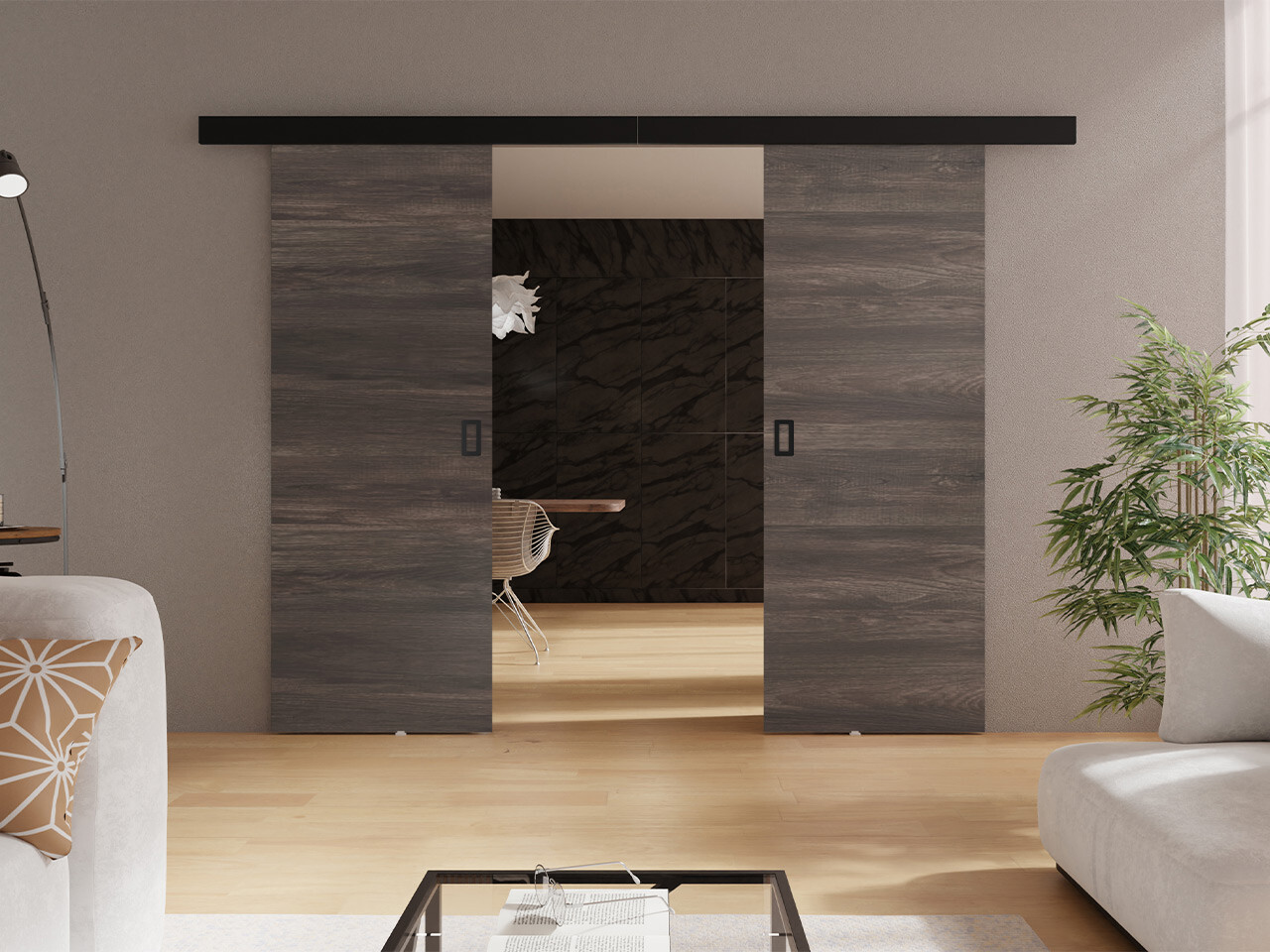 Porta de correr Dover 198 (Madeira de freixo escura)