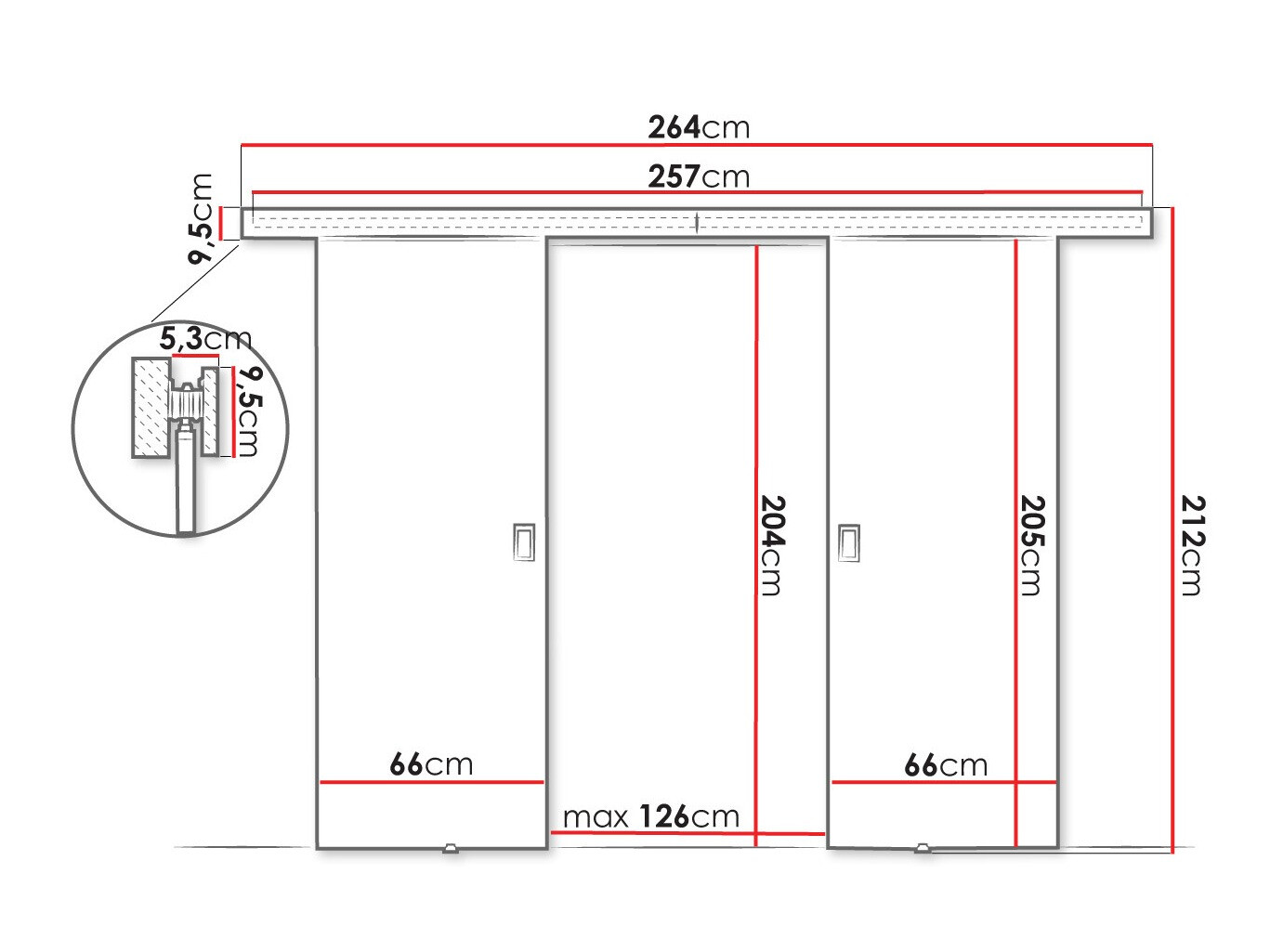 Porta de correr Dover 198 (Madeira de freixo escura)
