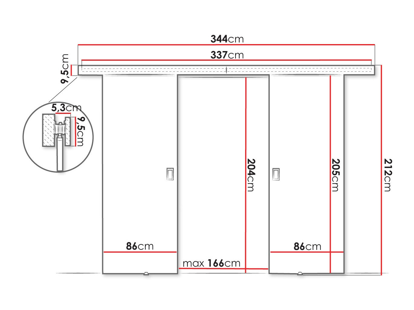 Porta de correr Dover 200 (Craft carvalho)