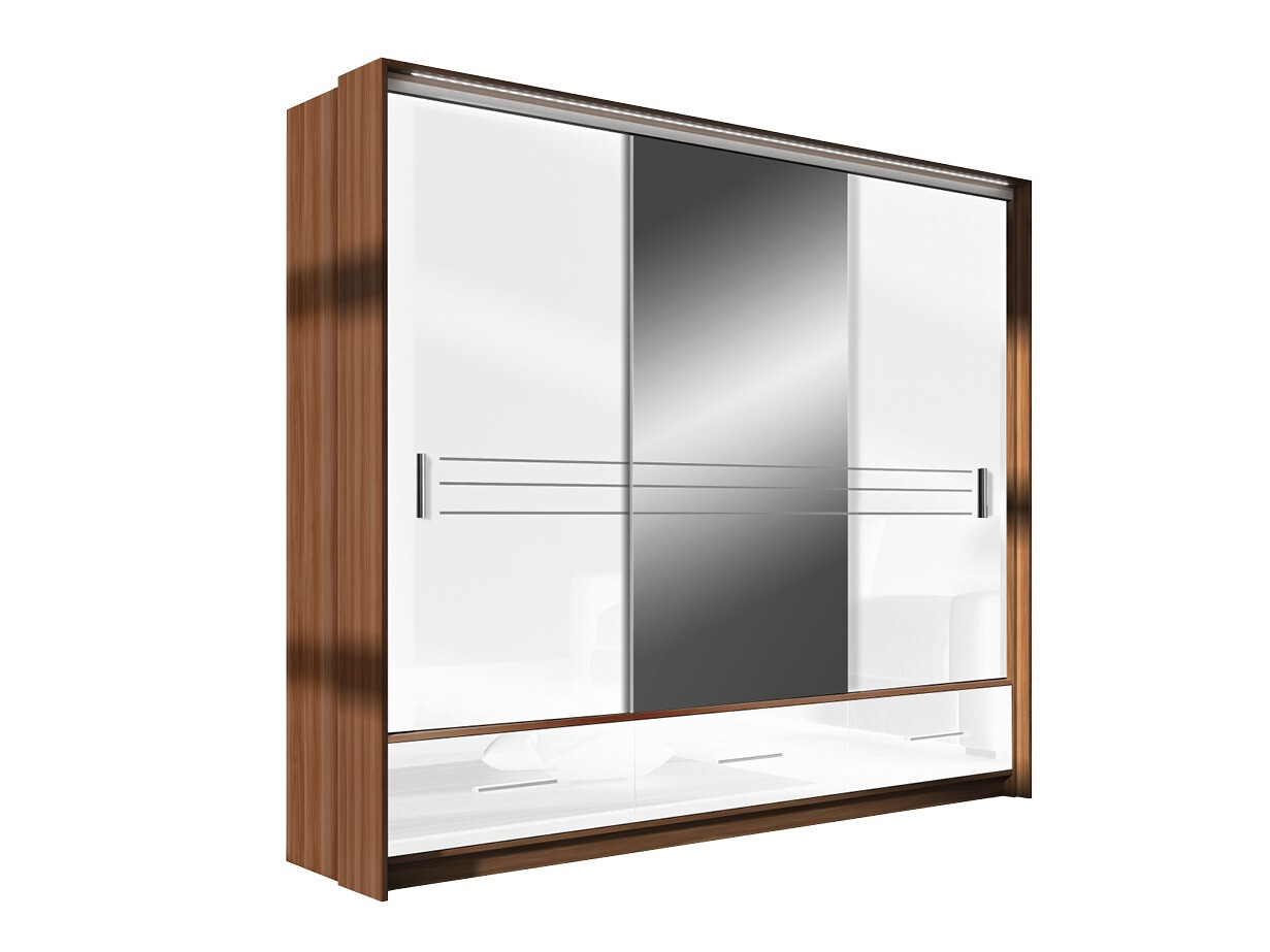 Roupeiro Honolulu 202 (Branco brilhante + Ameixa)