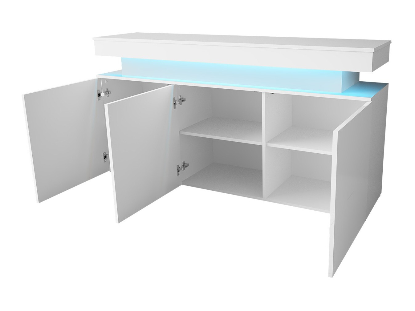 Conjunto para sala de estar Monfero (Branco + Branco brilhante)