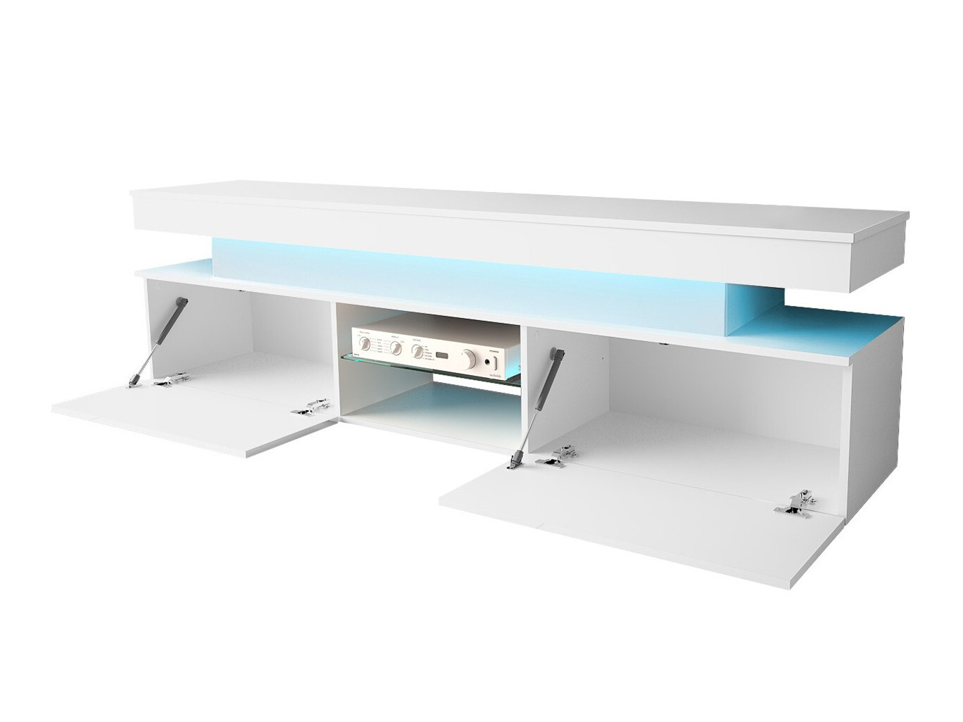 Conjunto para sala de estar Monfero (Branco + Branco brilhante)