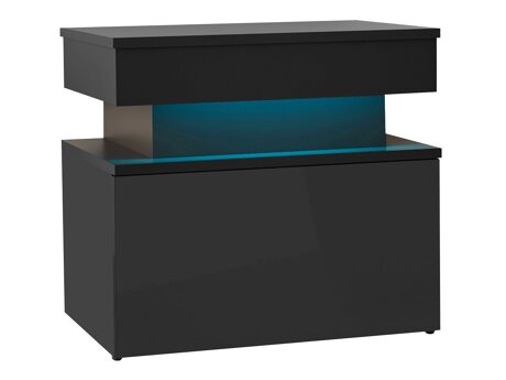 Mesa de cabeceira Monfero 102 (Preto + Preto brilhante)