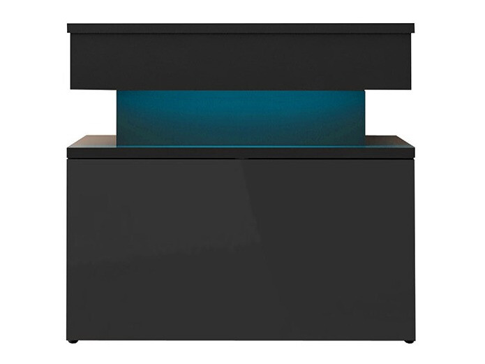 Mesa de cabeceira Monfero (Preto + Preto brilhante)