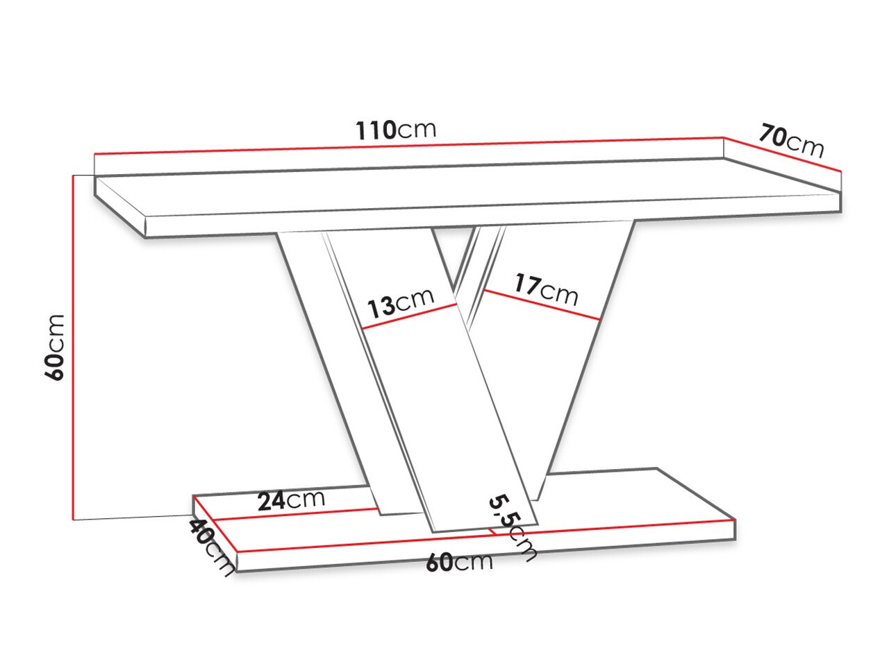 Mesa de centro Goodyear 128 (Carvalho Artisan + Preto)