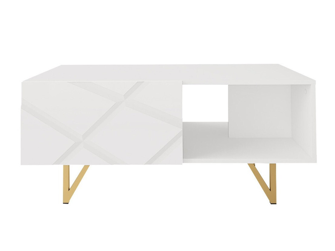 Mesa para revistas Mavmave 104 (Branco + Branco brilhante)