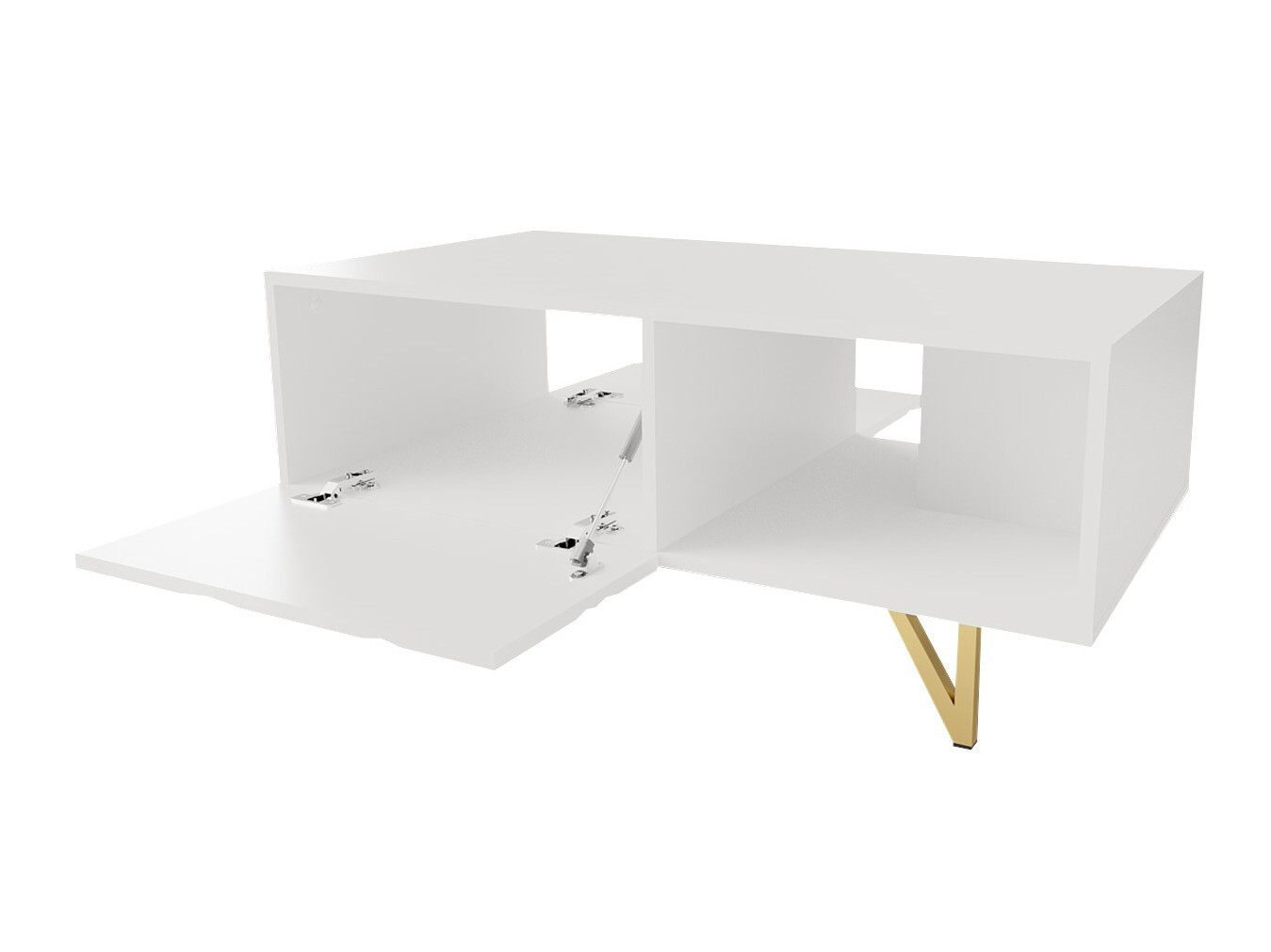 Mesa para revistas Mavmave 104 (Branco + Branco brilhante)