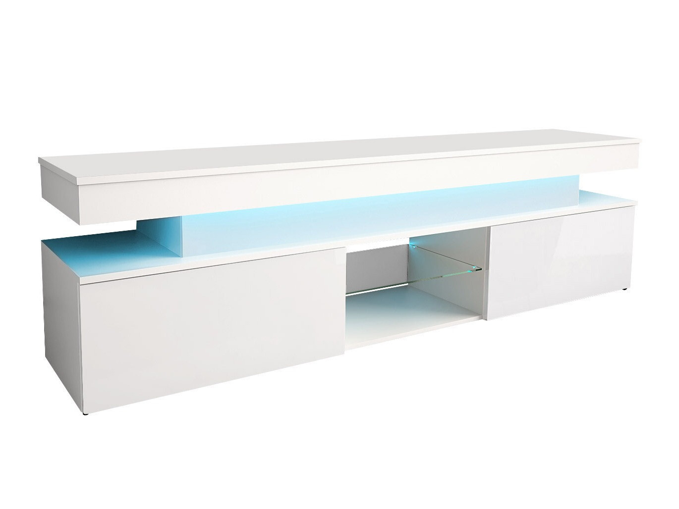 Móvel de TV Monfero (Branco + Branco brilhante)
