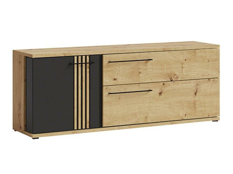 Móvel de TV Reno K102 (Carvalho Artisan + Preto)