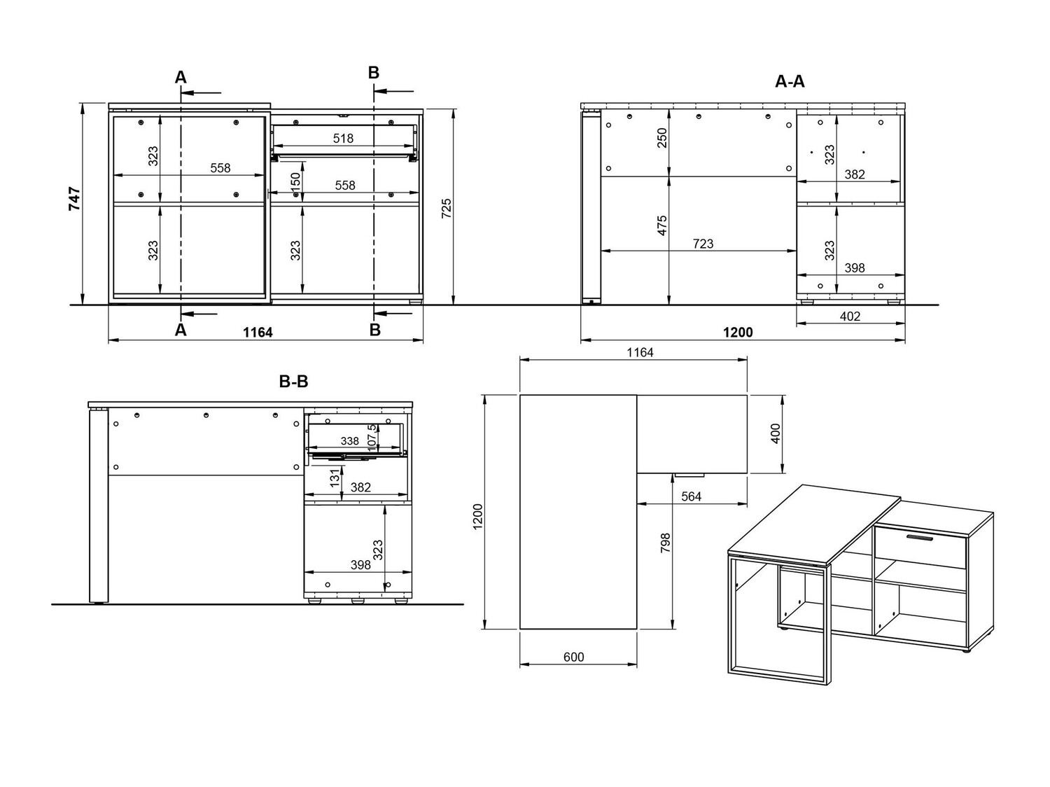Conjunto de escritório Vertali 103