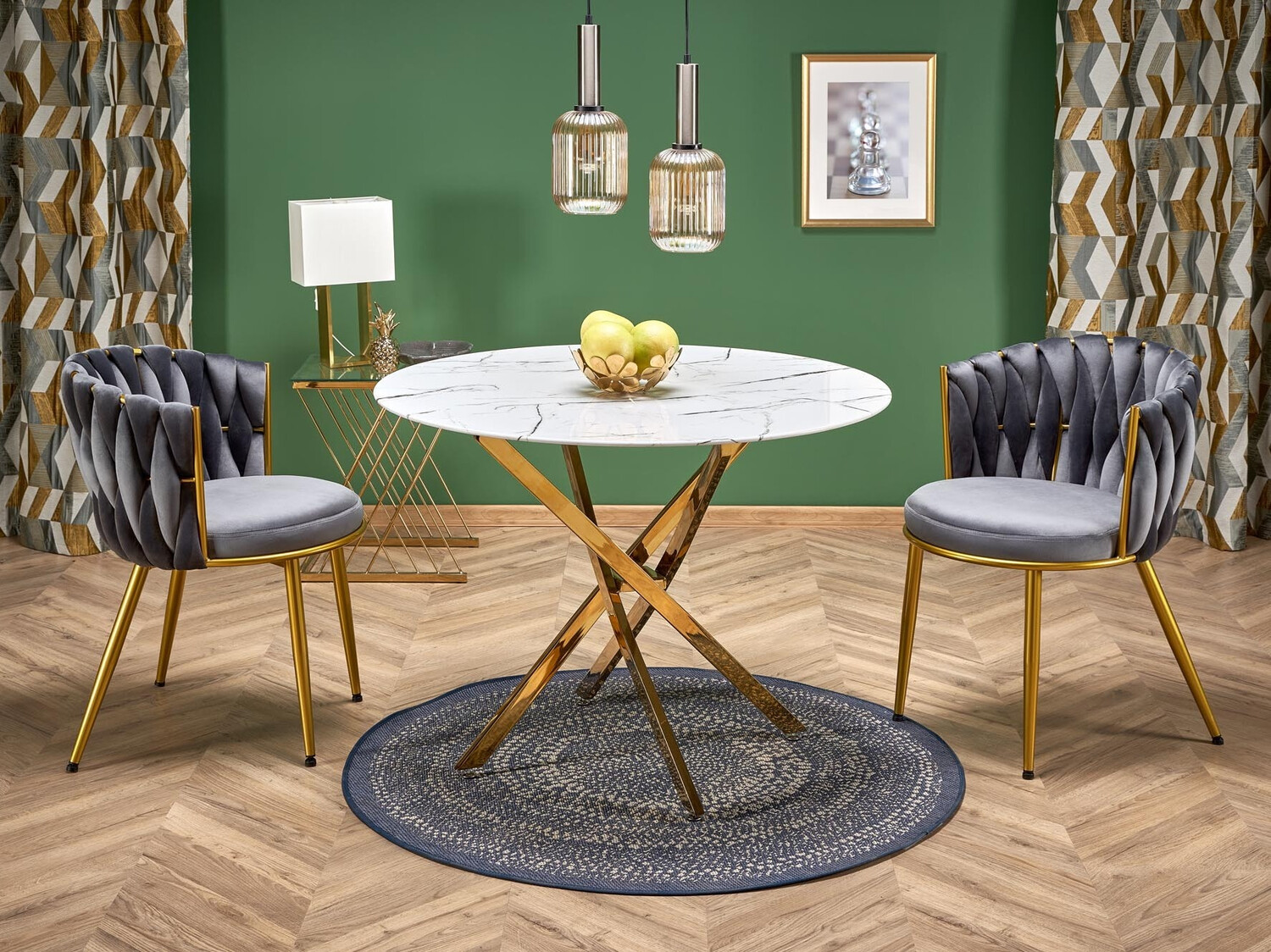 Cadeira Houston 1506 (Cinzento + Dourado)