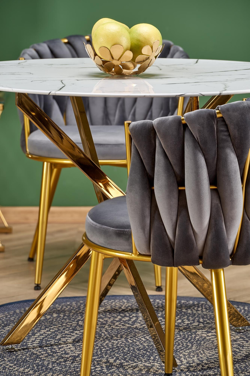Cadeira Houston 1506 (Cinzento + Dourado)