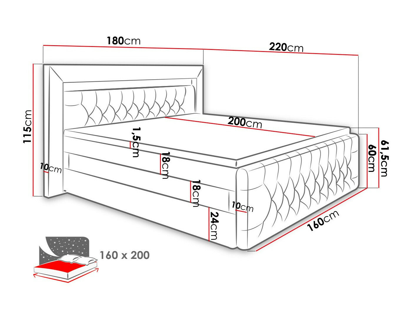 Cama continental Aura IV