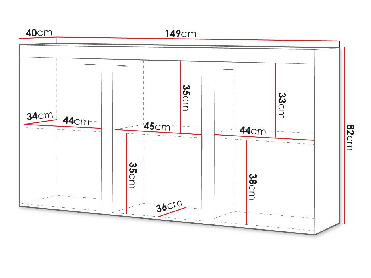 Aparador Tucson 121 (Branco + Cimento)