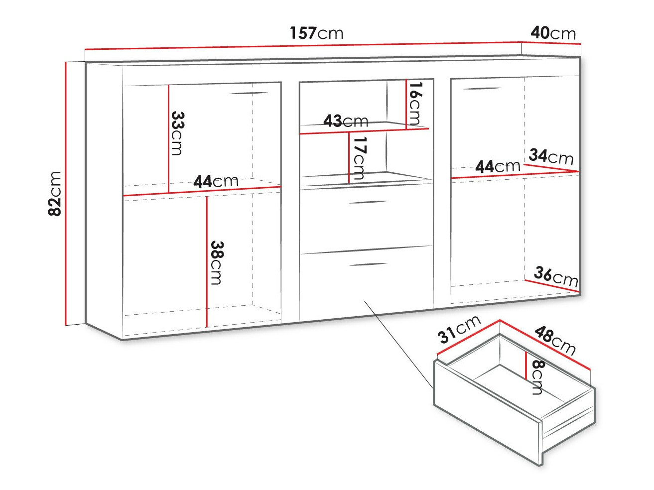 Cómoda Tucson 104 (Carvalho lefkas)