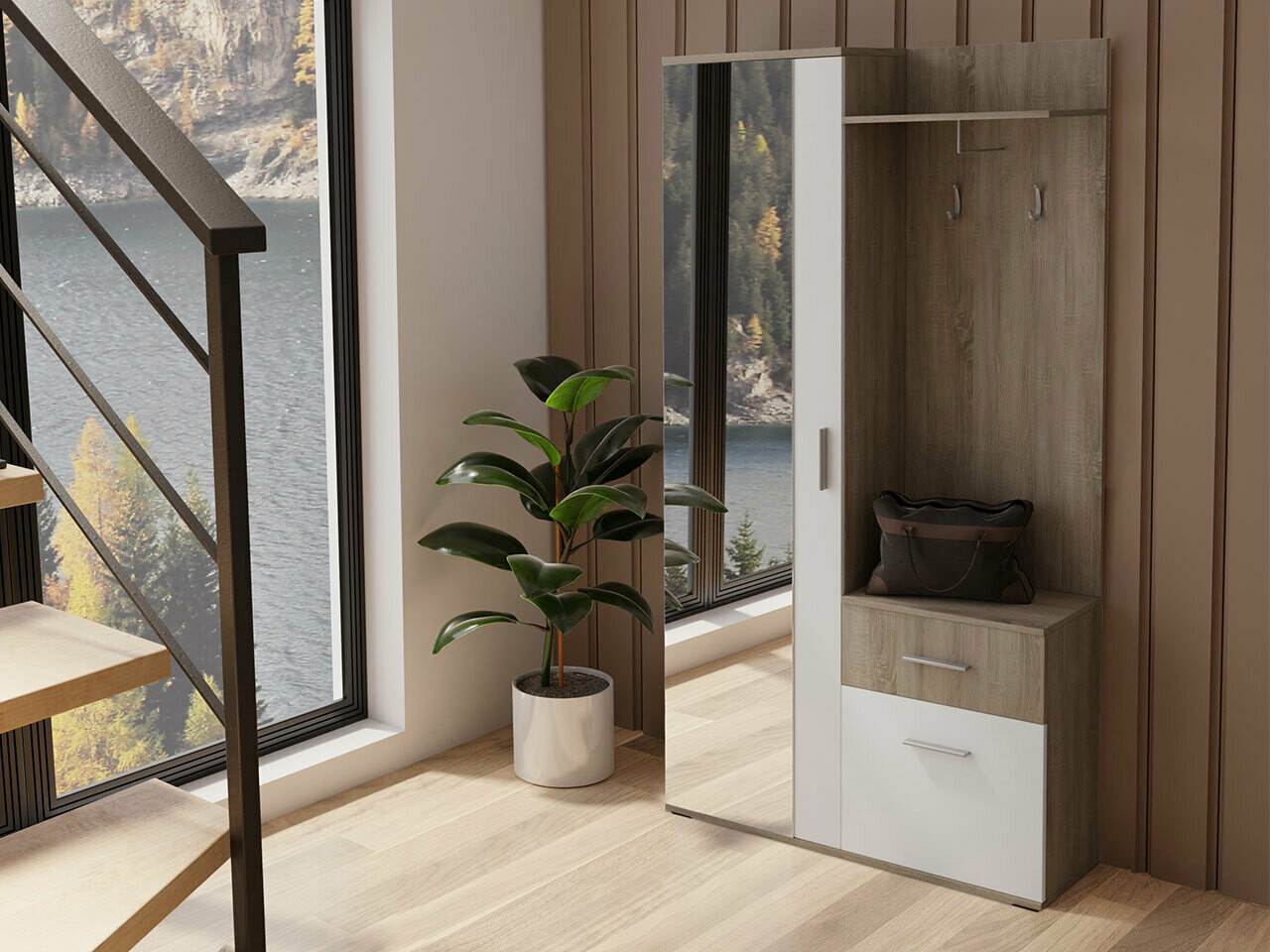 Conjunto para corredor Stanton 103 (Brigadeiro + Branco)