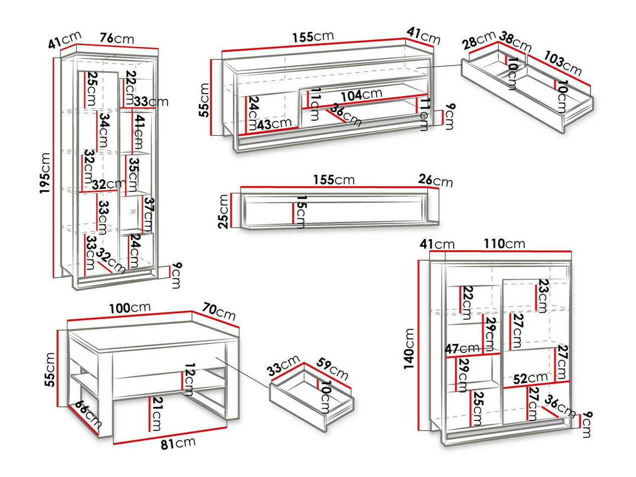 Conjunto para sala de estar Luliru 134