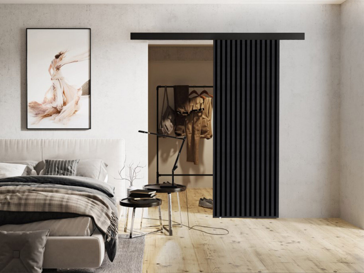 Porta de correr Dover 201 (Antracite + Preto)