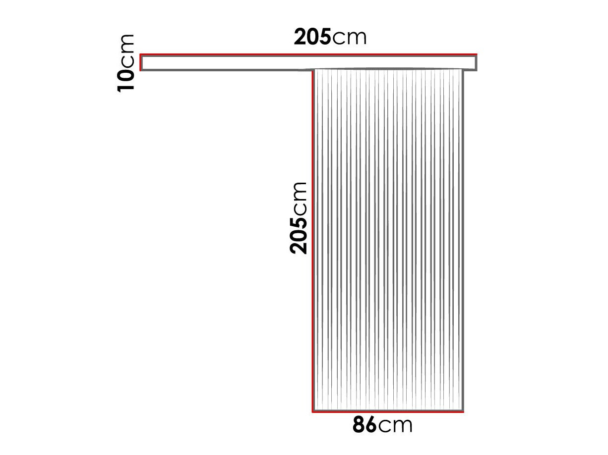 Porta de correr Dover 202 (Craft de carvalho dourado + Preto)