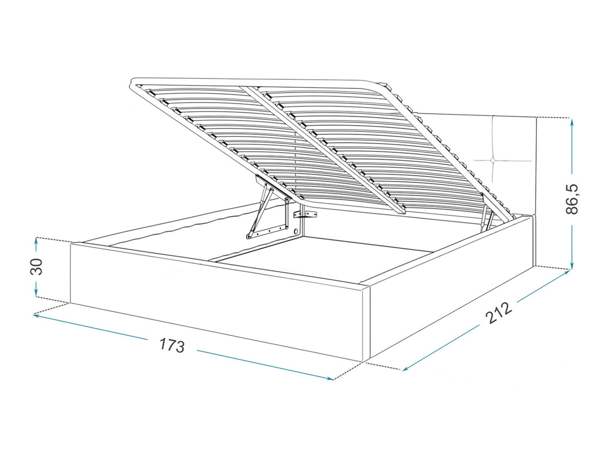 Cama Fairfield 107 (Cinzento)