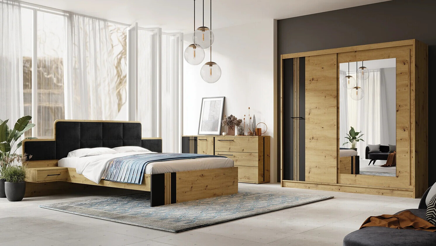 Cama Reno K110 Com mesas de cabeceira