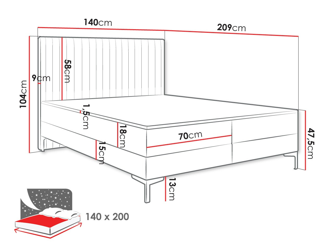 Cama continental Stamford 109 (Manila 02)