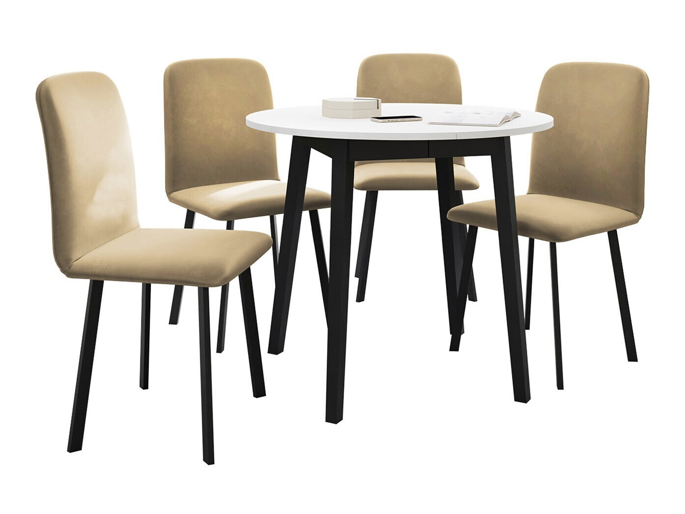 Conjunto para refeições Edmond 119 (Branco + Preto)